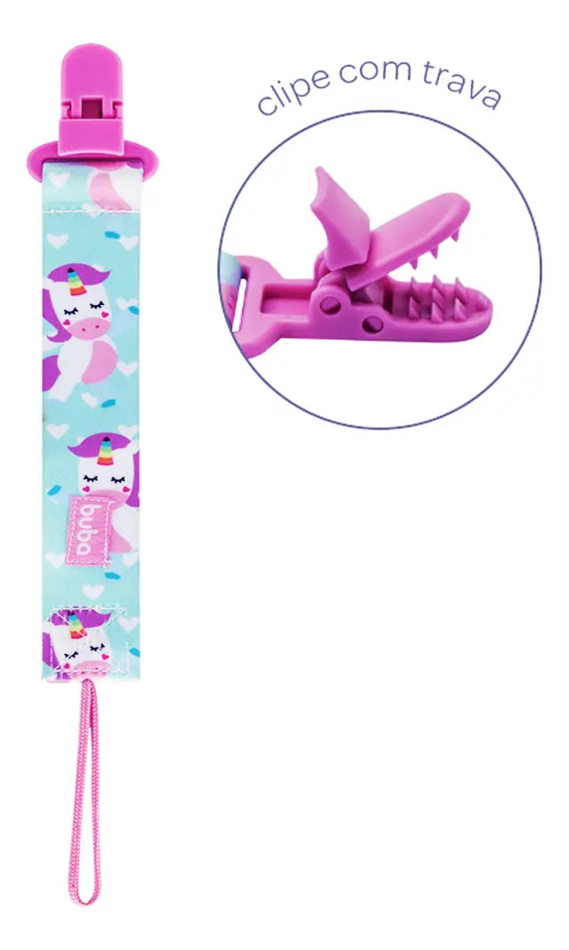 Prendedor de Chupeta Infantil Buba Animal Fun Seguro 3 Meses+