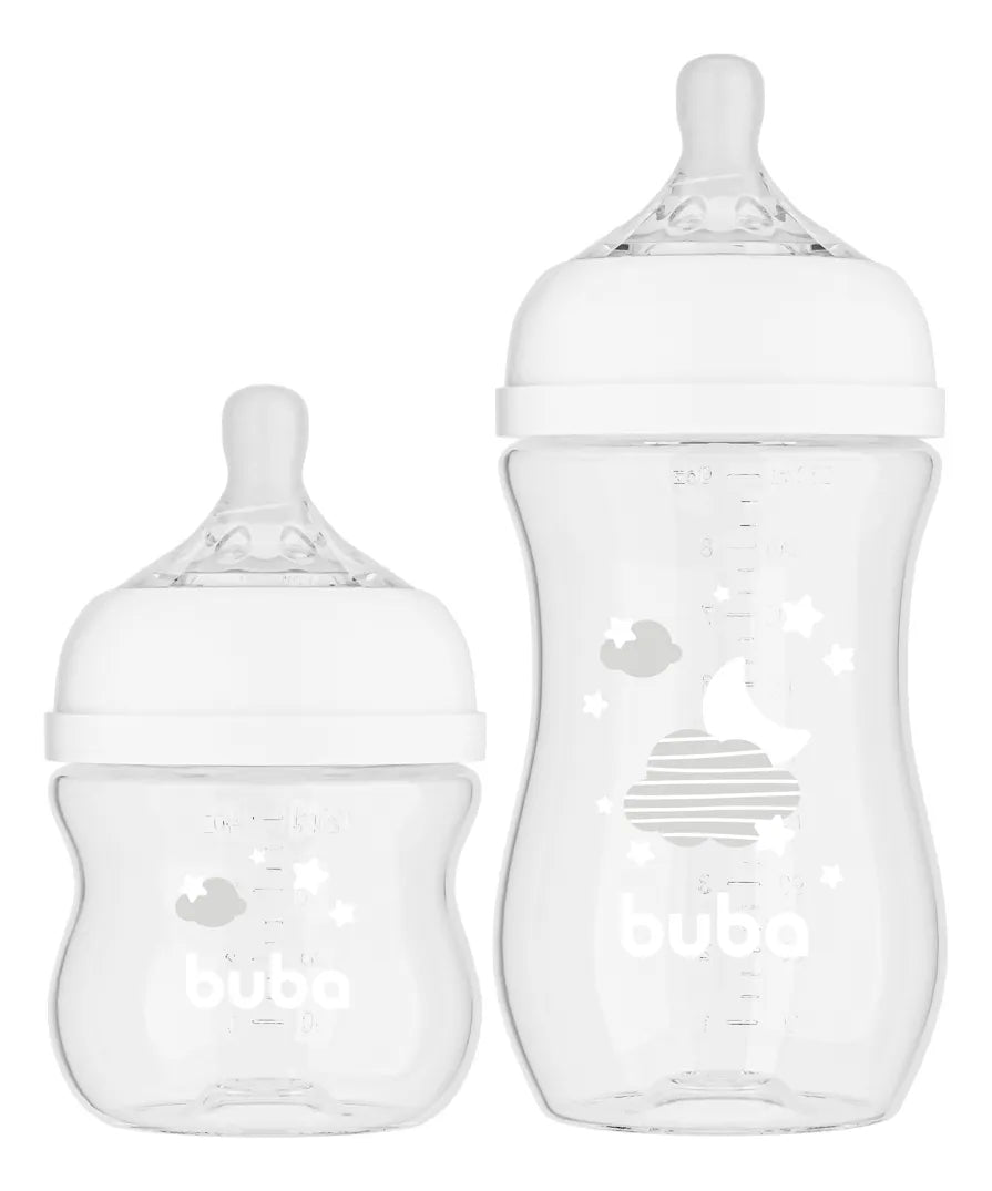 Kit Mamadeiras Buba Easy Flow Nuvem 2 Peças