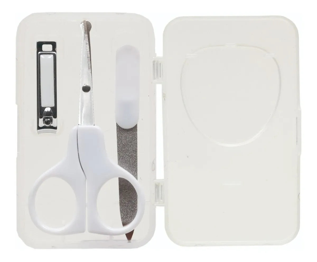 Kit Manicure Baby Buba 3 Peças com Estojo – Tesoura, Lixa e Cortador +0M