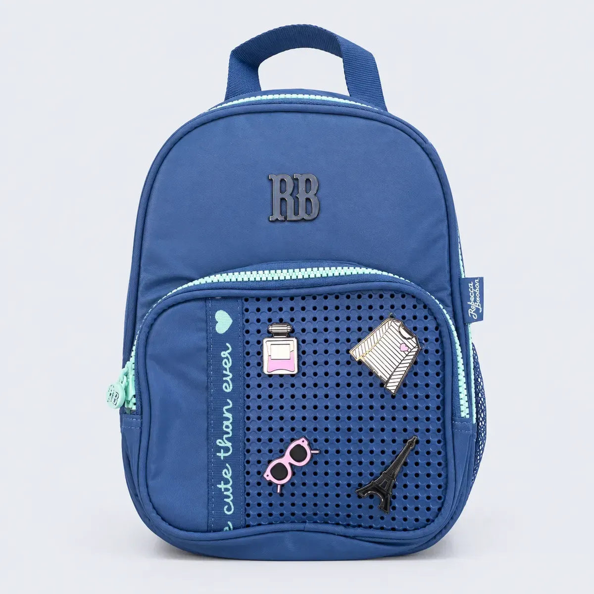 Kit Mochila de Costas Rebecca Bonbon Love 17,5 Oficial com Estojo e Lancheira