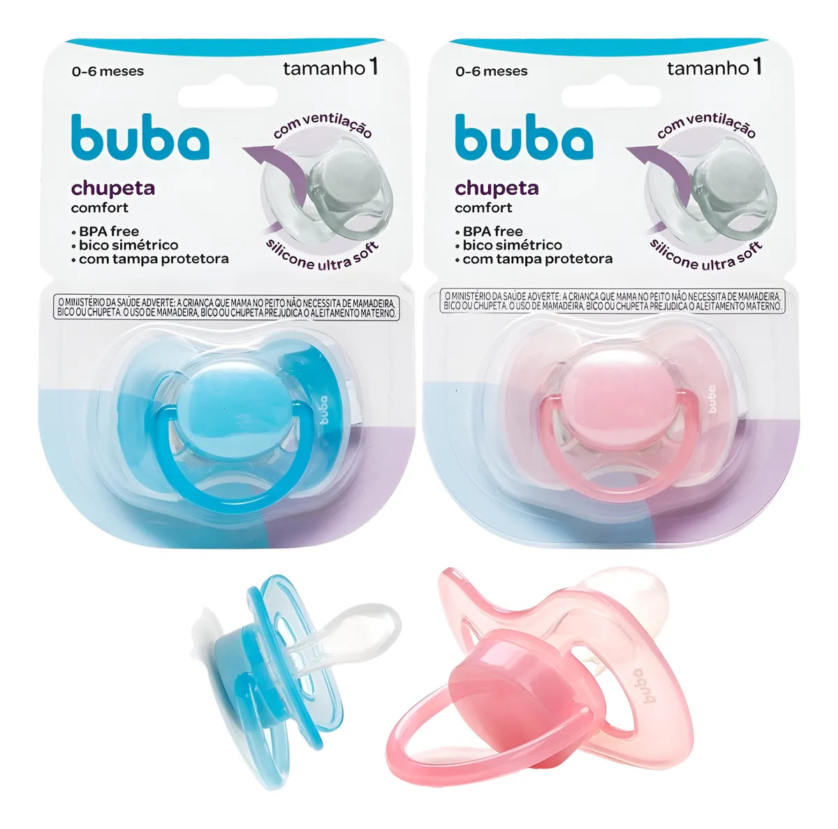 Chupeta Comfort Buba 100% Silicone Ultra Soft Tamanho 2