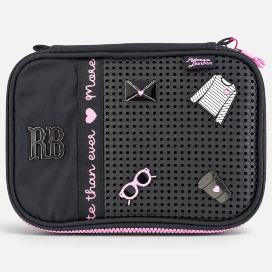 Kit Mochila de Costas Rebecca Bonbon Love 17,5 Oficial com Estojo