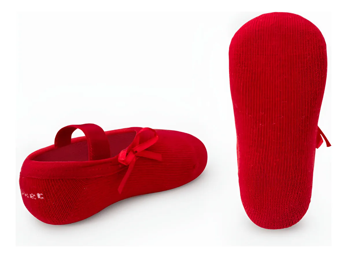 Meia Puket Bebê Com Lacinho Lisa Boneca Sapatilha Festa