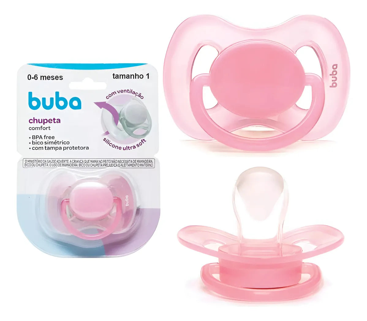 Chupeta Comfort Buba 100% Silicone Ultra Soft Tamanho 2