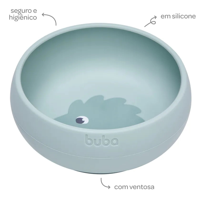 Pratinho Bowl Em Silicone Buba Com  Ventosa Cloudy +6 Meses