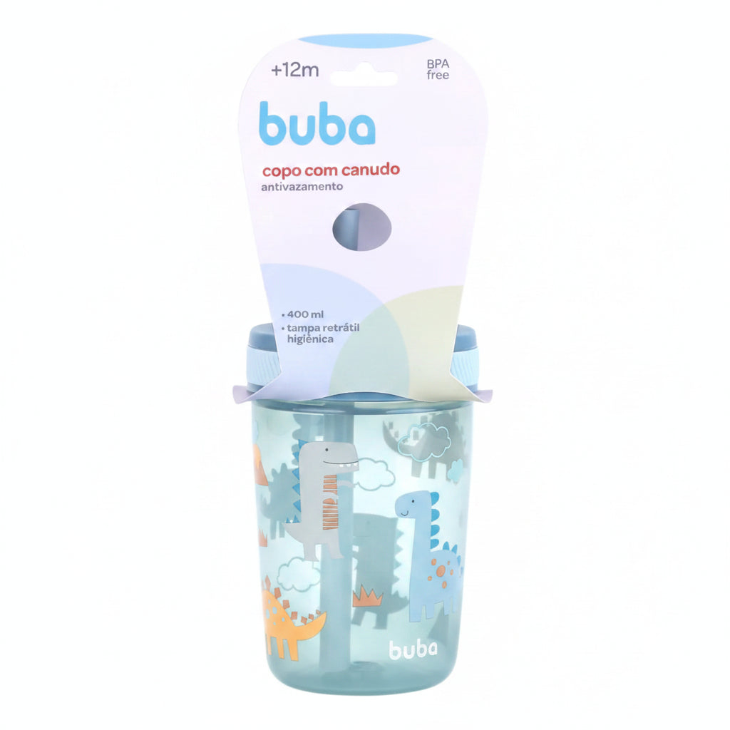 Copo Antivazamento Infantil Buba Magic com Canudo +12M Livre de BPA