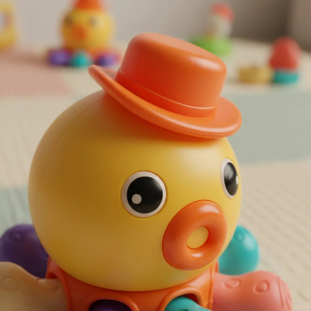 Polvinho Buba de Atividades +6M — Sensorial, Giratório, Com Buzina e Tentáculos Interativos