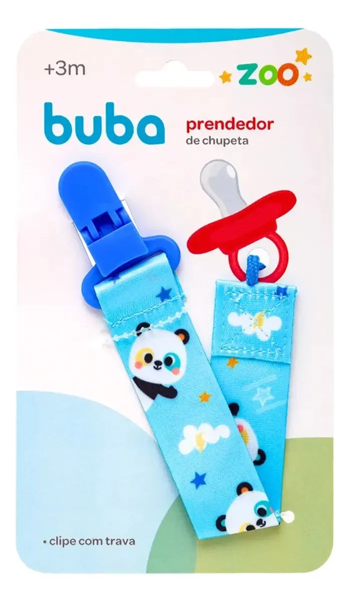 Prendedor de Chupeta Infantil Buba Zoo +3M Livre de BPA