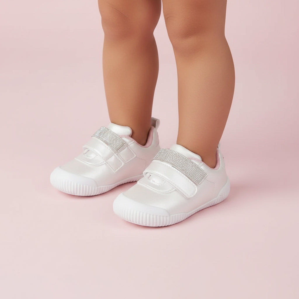Tênis Infantil Feminino Pampili Yuyu Manta de Strass com Velcro