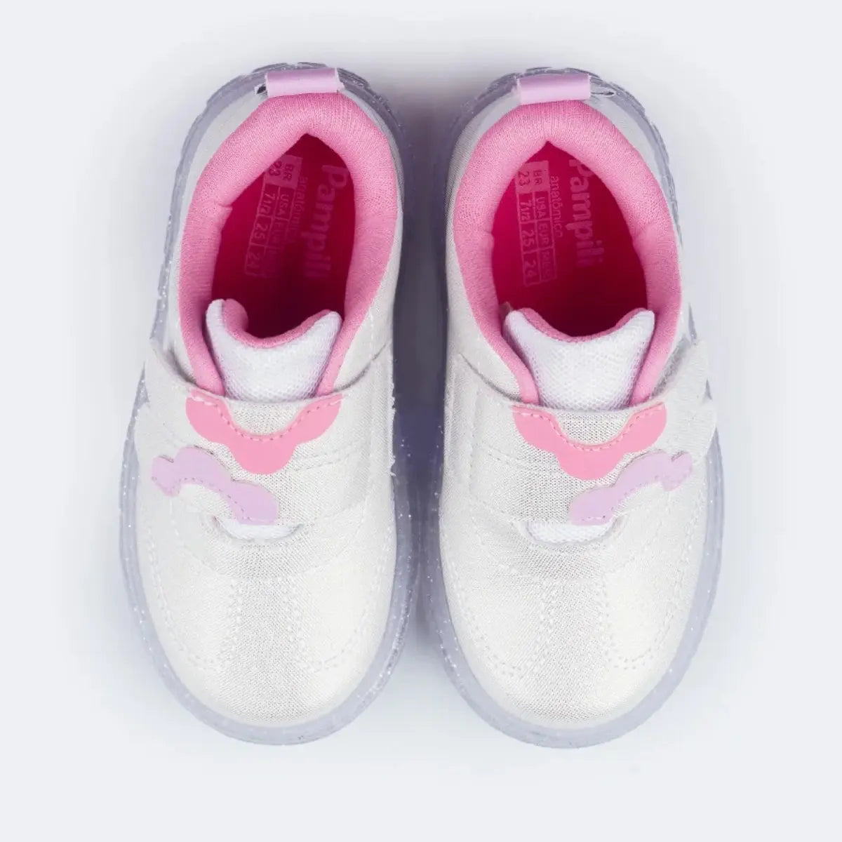 Tênis Pampili Sneaker Luz Flores Led