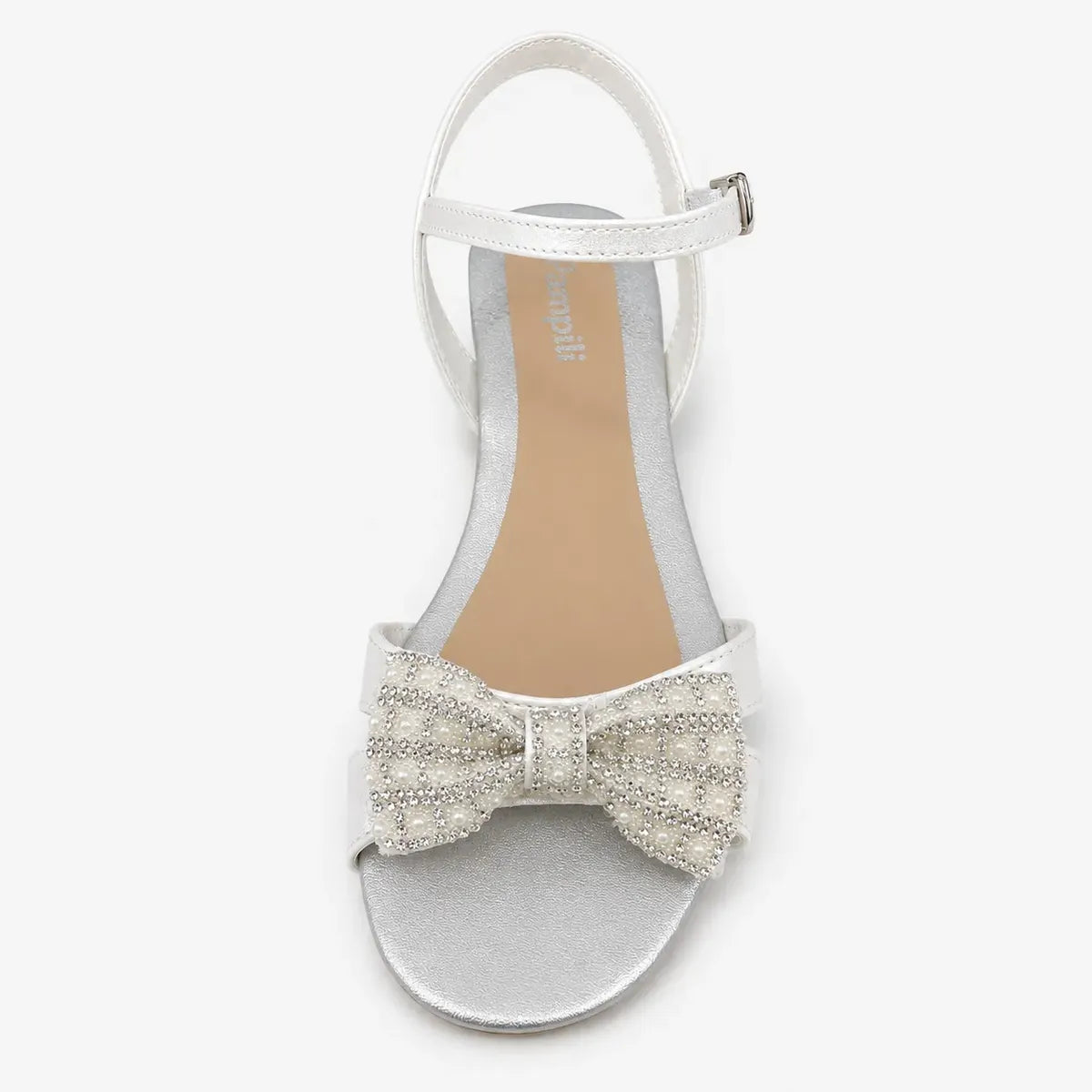 Sandália Infantil com Salto Pampili Fancy com Strass e Pérolas