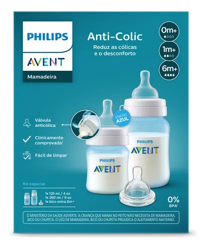 Kit Duplo Mamadeira Avent Anti-Colic Transparente
