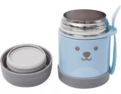 Pote Térmico Buba Gumy Com Talher +6M Azul 360ml
