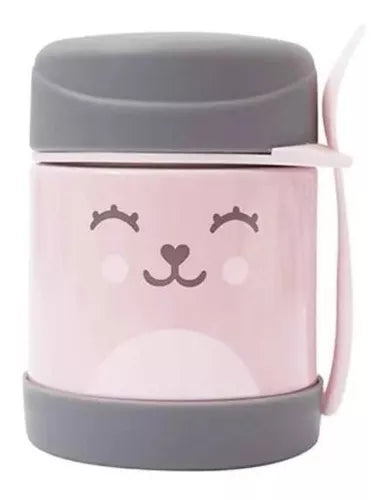 Pote Térmico Buba Gumy Com Talher +6M Rosa 360ml