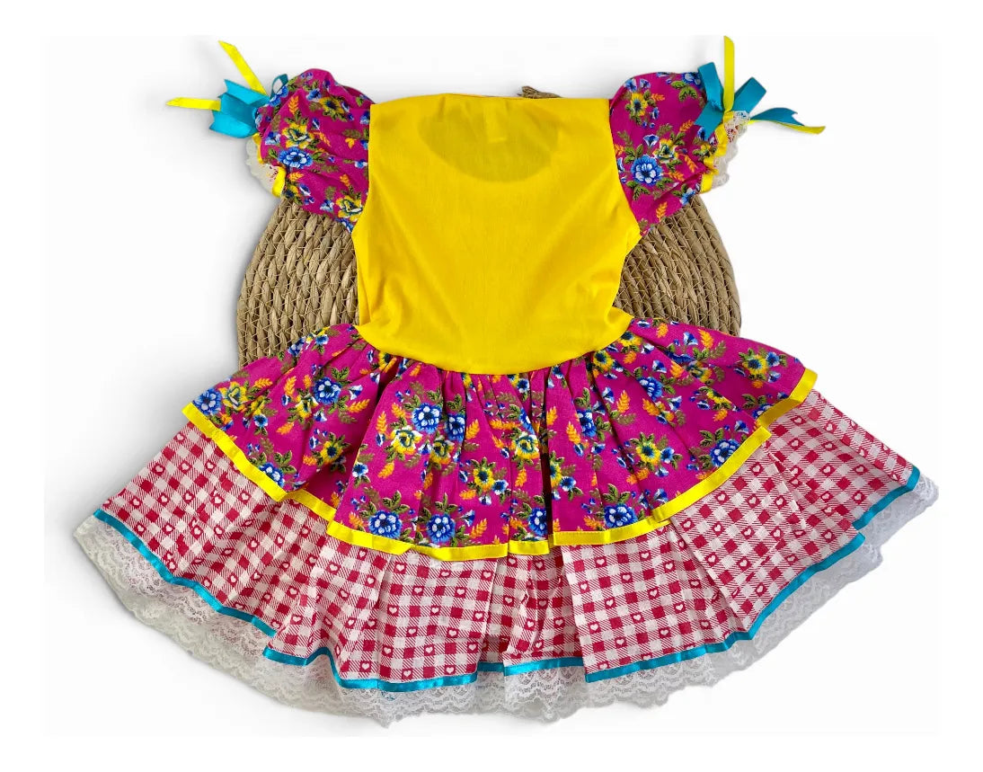 Vestido Caipira Xadrez para Festa Junina