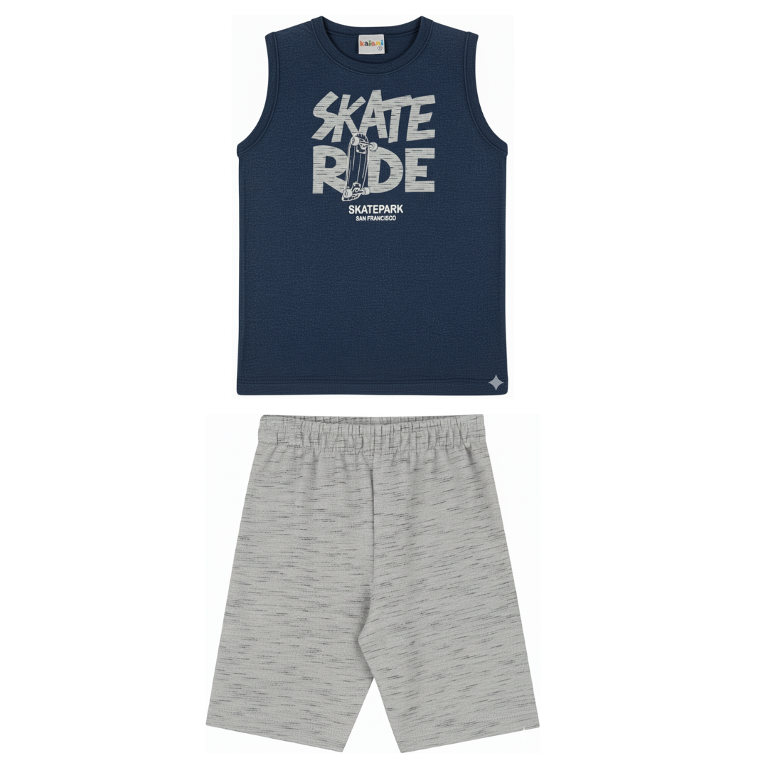 Conjunto Infantil Masculino Kaiani Skate Ride – Conforto e Estilo para o Dia a Dia