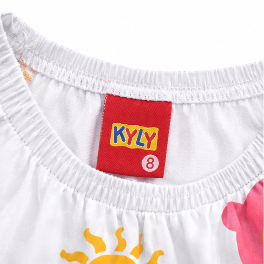 Vestido Infantil Feminino Kyly Estampa Divertida Óculos e Sol