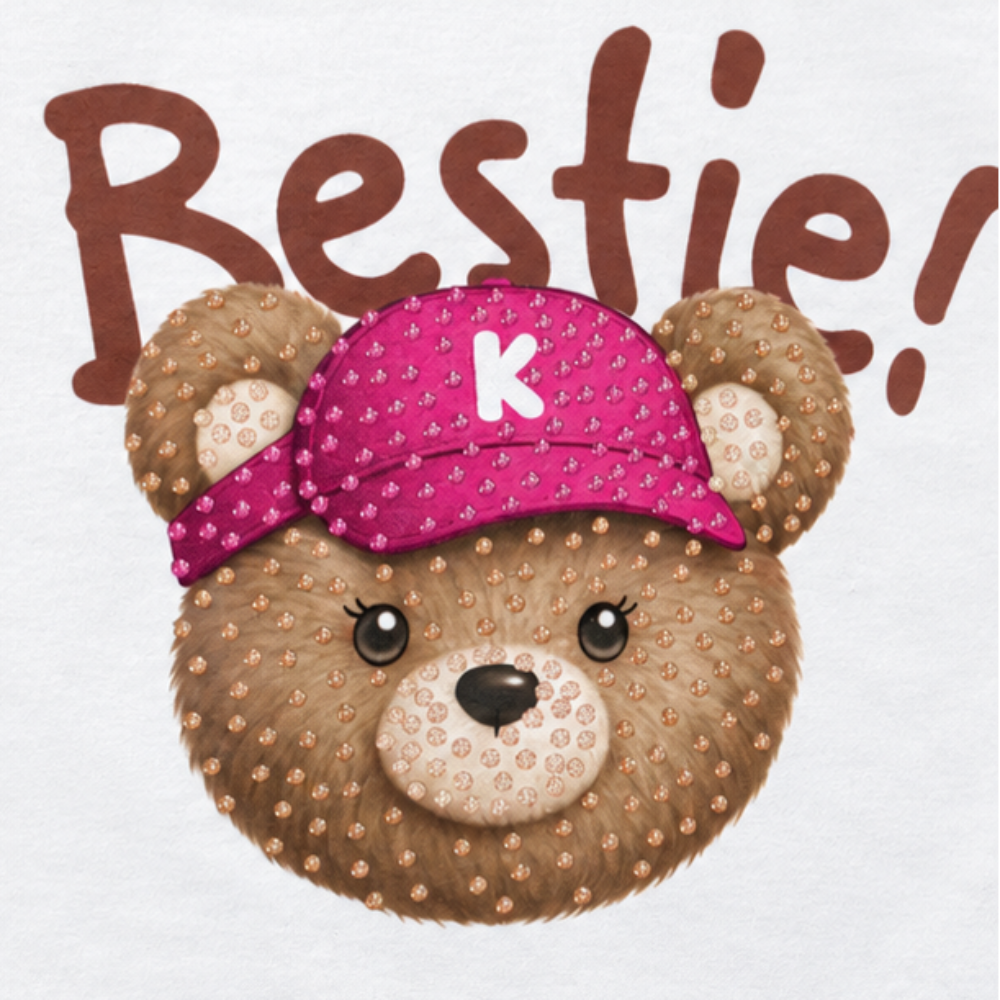 Blusa Cropped Infantil Bebê Kyly Ursinha Bestie em Algodão