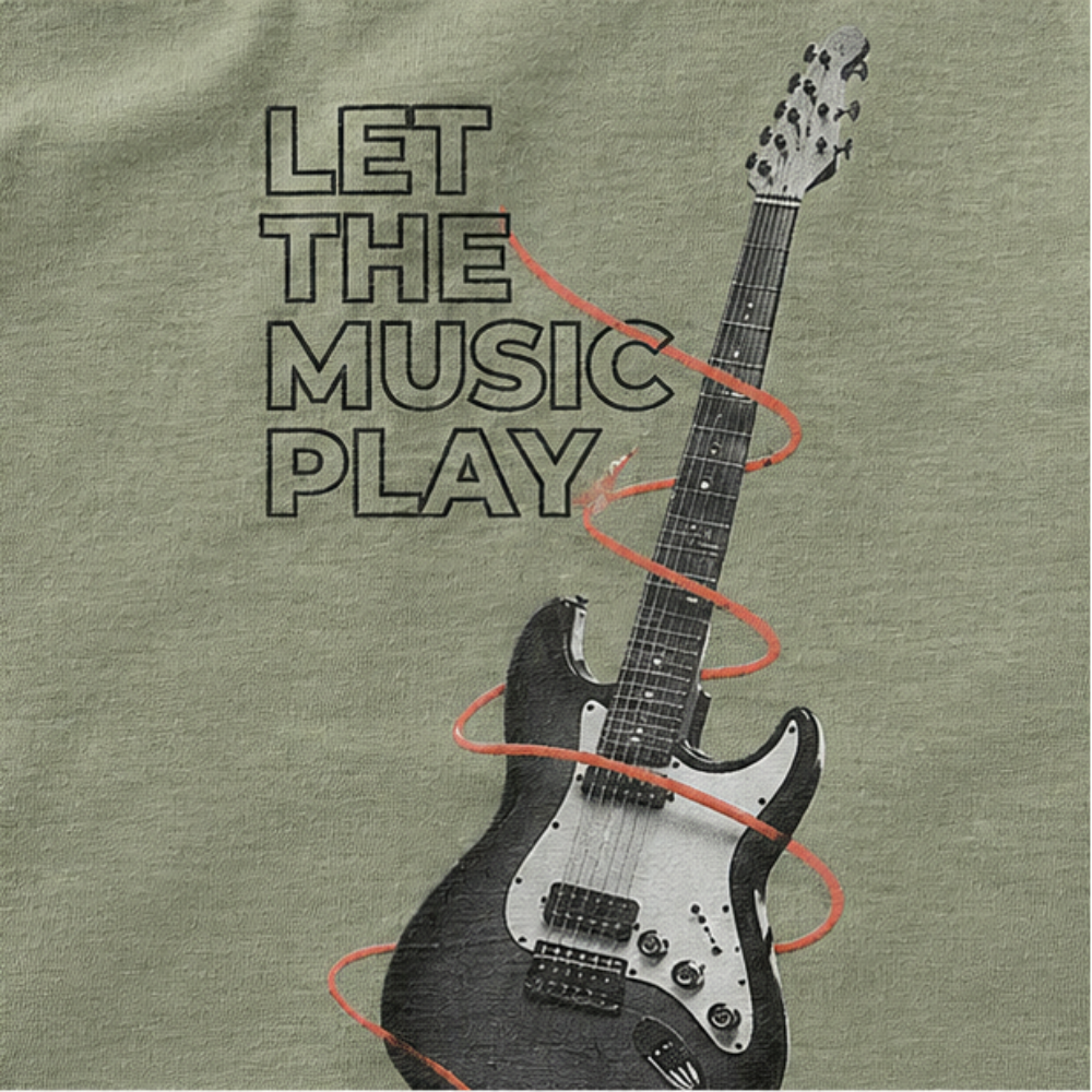 Camiseta Infantil Masculina Kyly Music Play Estampa Guitarra e Bateria