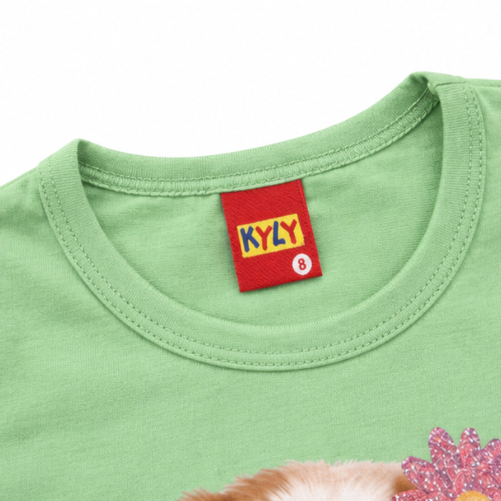 Blusa Infantil Feminina Kyly Bebê Cachorrinha Manga Curta