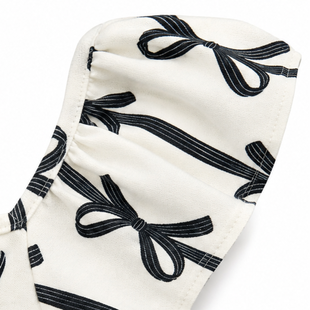 Vestido Infantil Feminino Milon Lacinhos Cotton Estampado com Babados