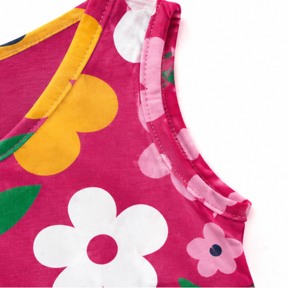 Vestido Feminino Kyly Bebê Regata Joaninha e Flores