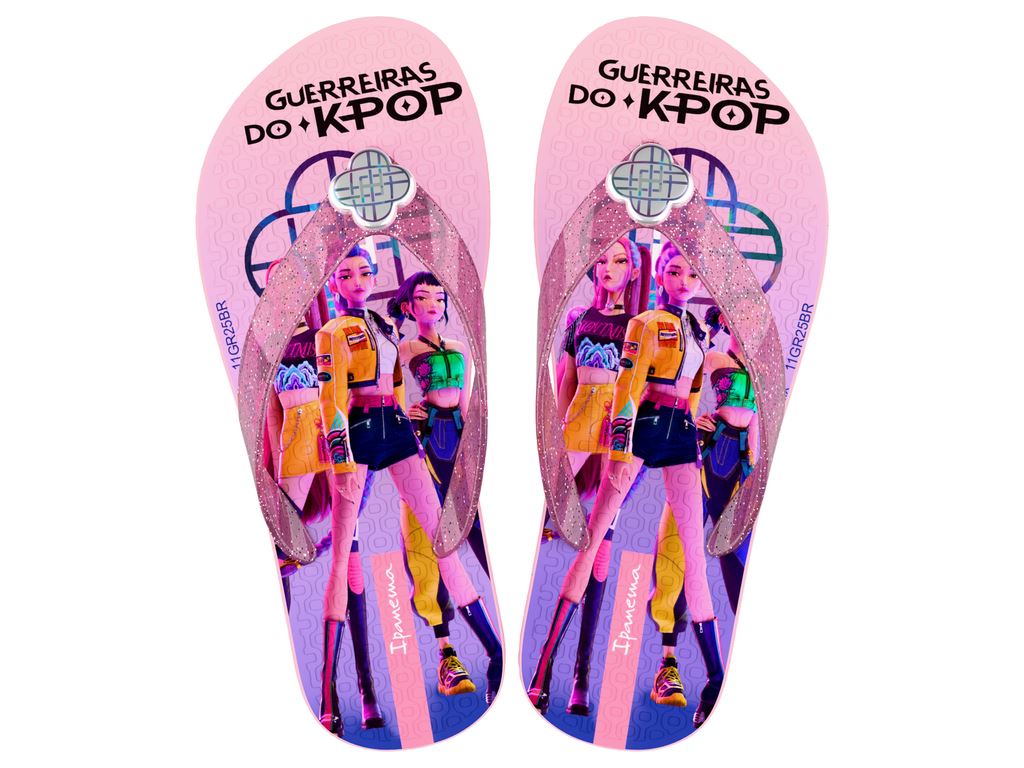 Chinelo de Dedo Infantil Ipanema Guerreiras do K-POP Licenciado Confortável Grendene