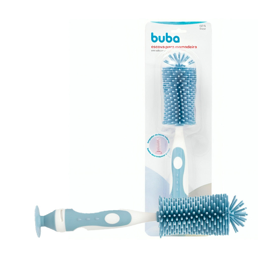 Escova Para Lavar Buba Mamadeira e Bico Cerdas Em Silicone Enxoval