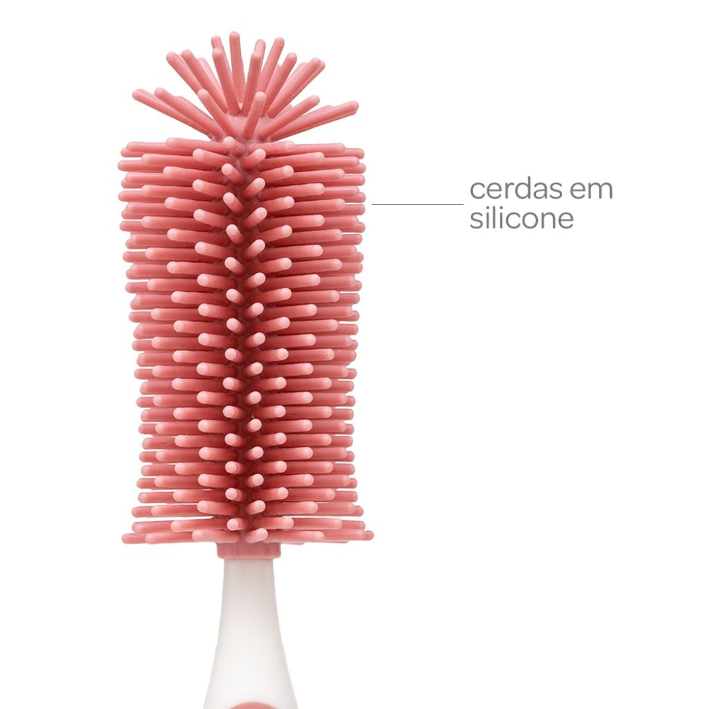 Escova Para Lavar Buba Mamadeira e Bico Cerdas Em Silicone Enxoval