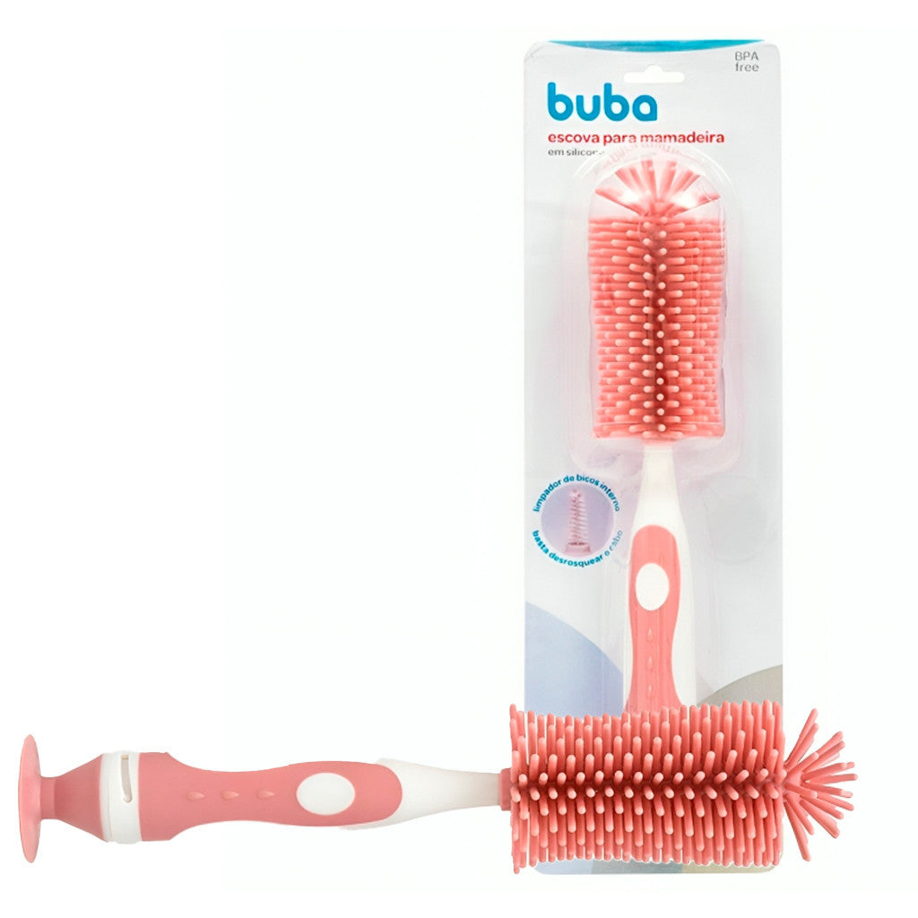 Escova Para Lavar Buba Mamadeira e Bico Cerdas Em Silicone Enxoval