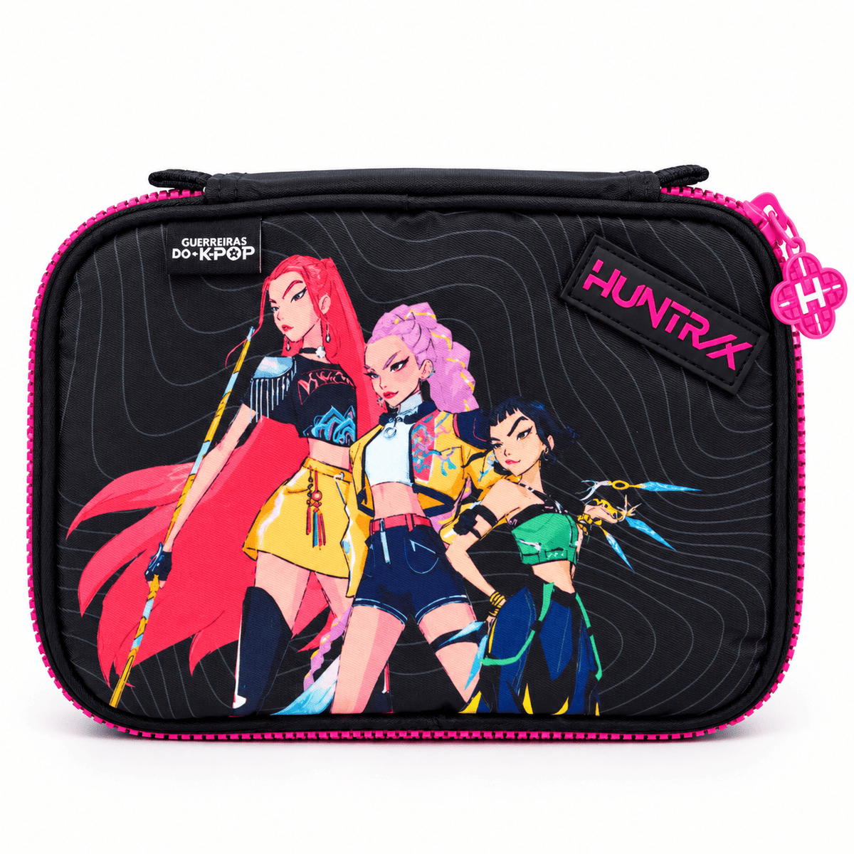 Kit Mochila de Costas Clio Guerreiras do Kpop 17,5" Oficial com Estojo