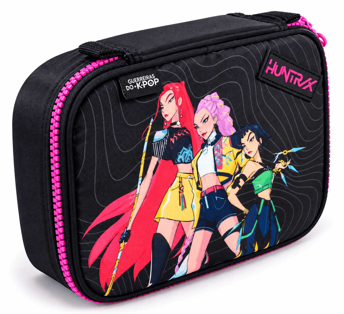 Kit Mochila de Costas Clio Guerreiras do Kpop 17,5" Oficial com Estojo