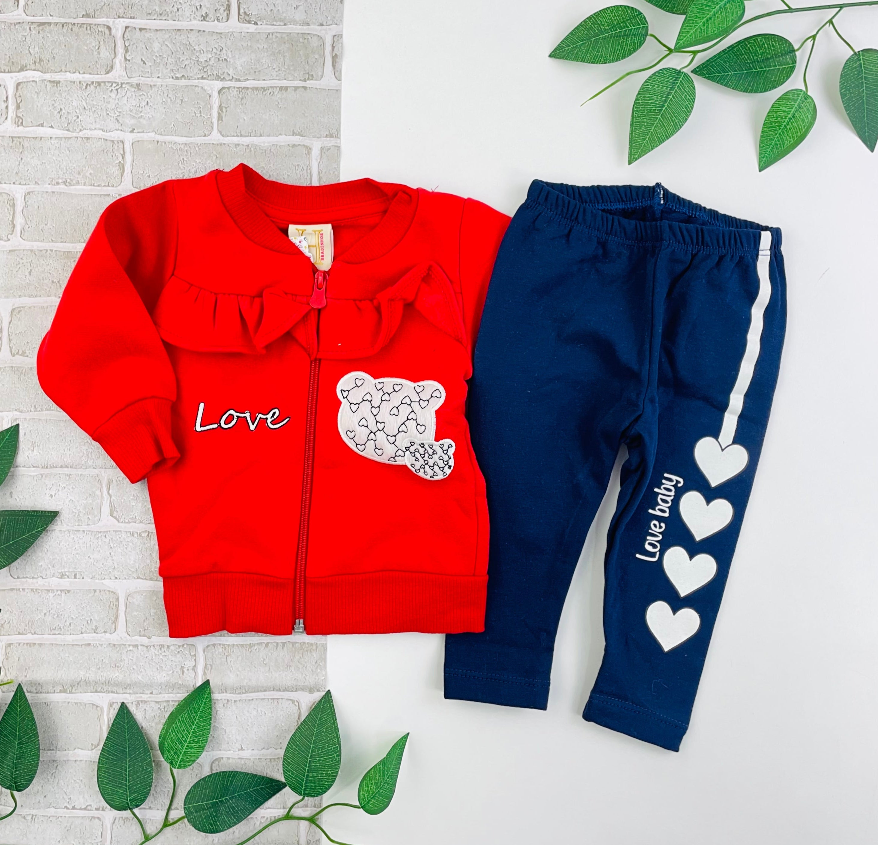 Conjunto Feminino Hrradinhos Love Bordado