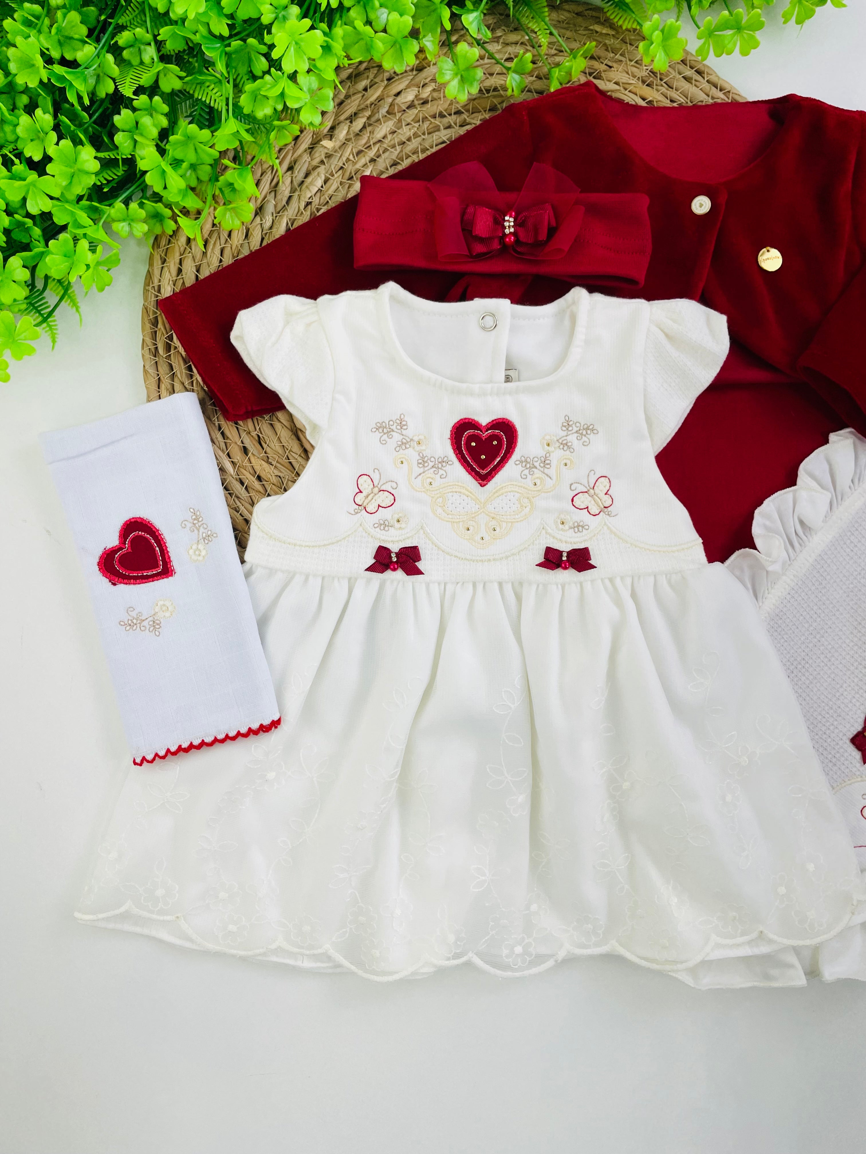 Saída De Maternidade Pipoquinhas Baby Coração 5 Peças