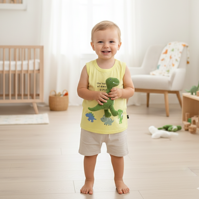 Regata Infantil Masculina Pulla Bulla Dinosaurs Explore – Conforto e Estilo para os Dias Quentes