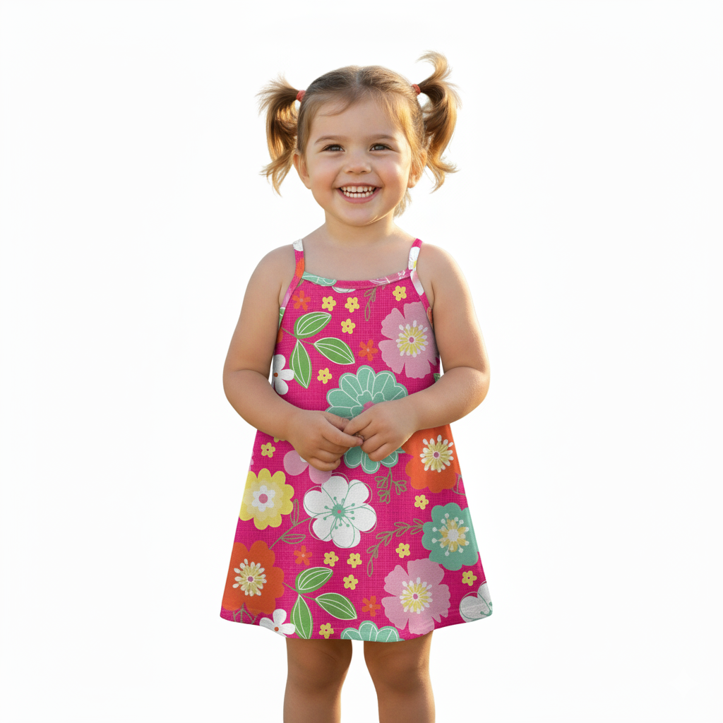 Vestido Infantil Kyly Flores Coloridas