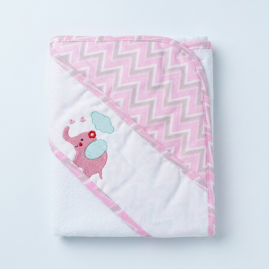 Toalha Fralda Dengo com Capuz Estampa Borboleta 70x108 cm - Camada Única