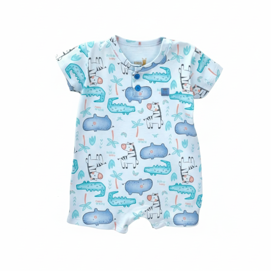 Macacão Masculino Kiko Baby Safari Manga Curta – Conforto e Estilo para o dia a dia do bebê