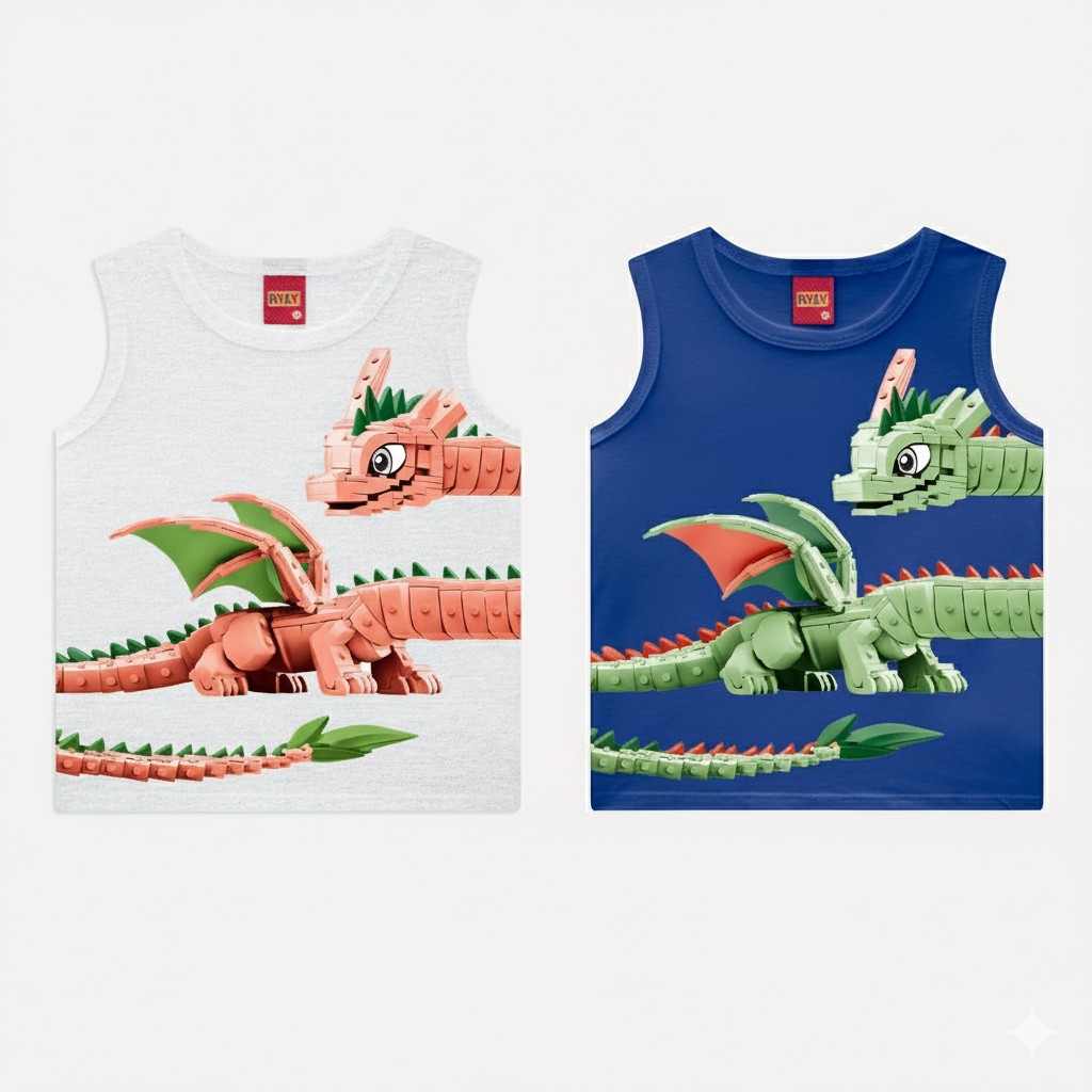 Regata Infantil Masculina Kyly Dragões Legos