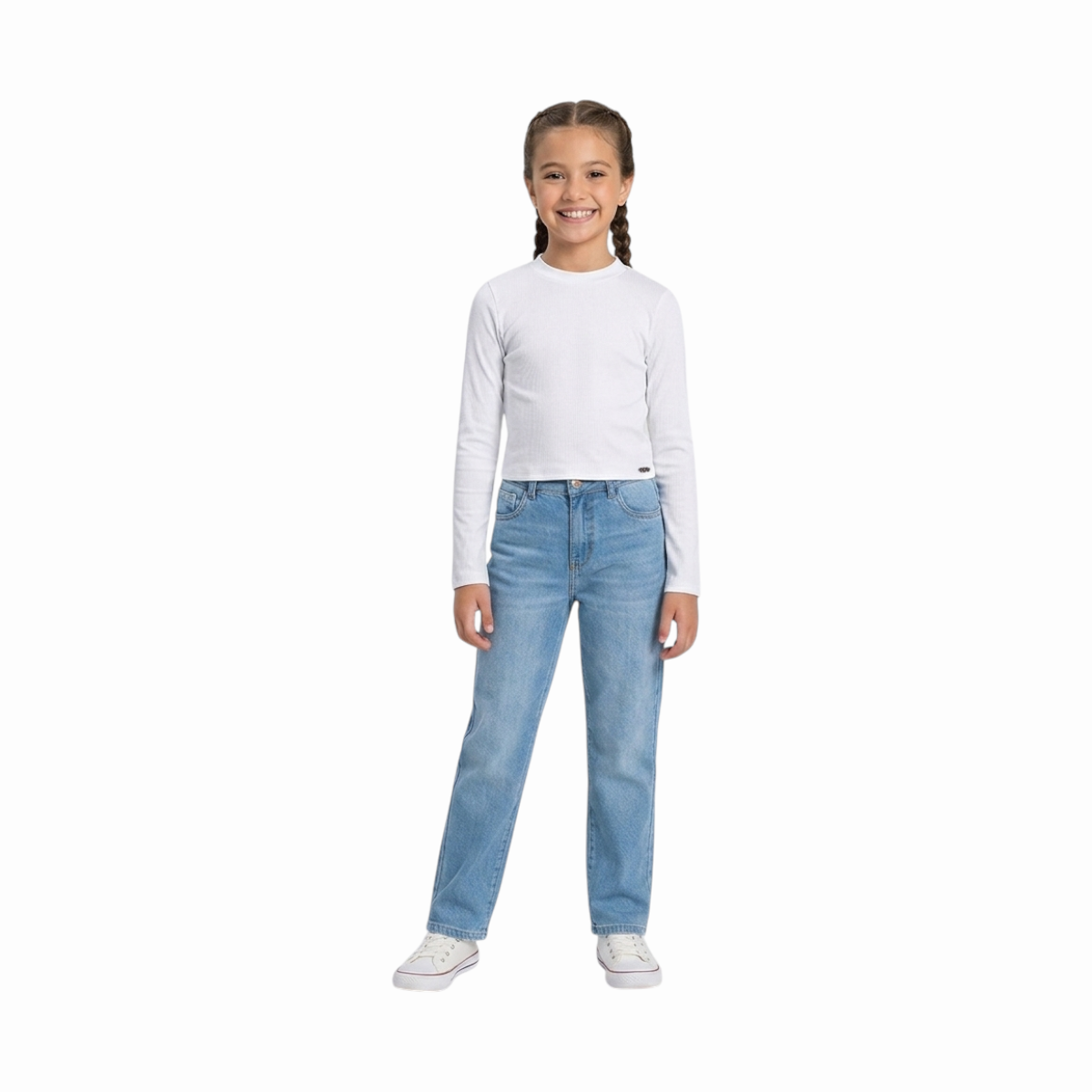 Blusa Infantil Feminina Manga Longa Pulla Bulla Canelada