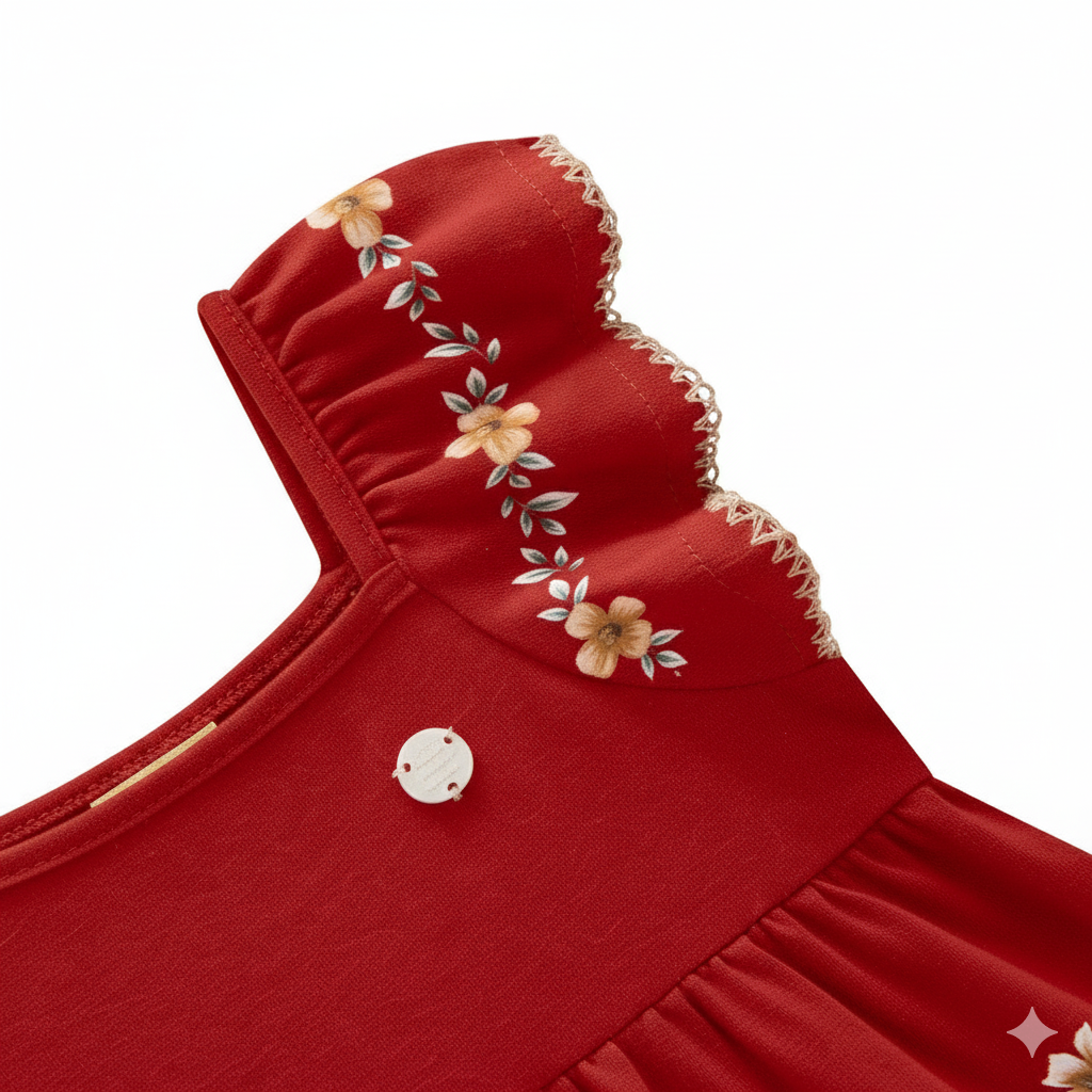 Vestido Infantil Milon Floral com Babados