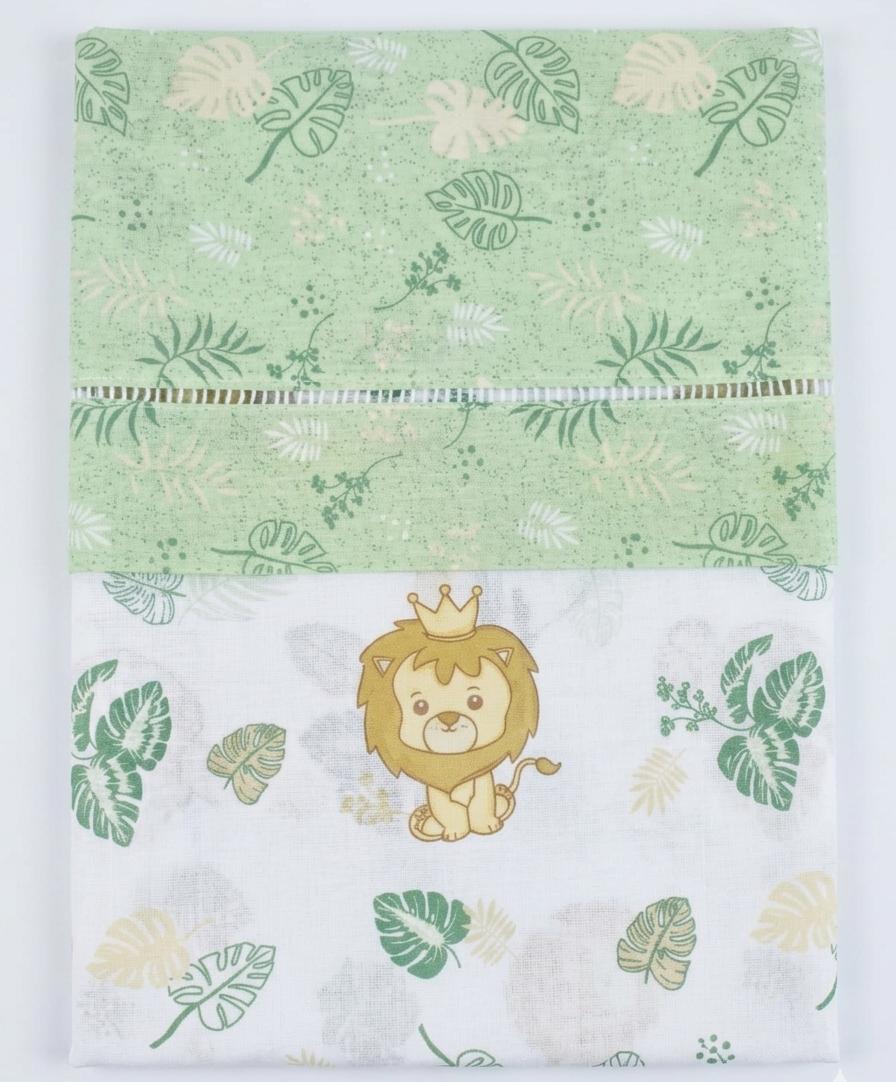 Jogo de Lençol para Berço Americano Dengo Estampado 3 Peças 100% Algodão