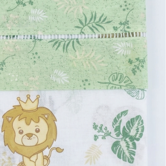 Jogo de Lençol para Berço Americano Dengo Estampado 3 Peças 100% Algodão