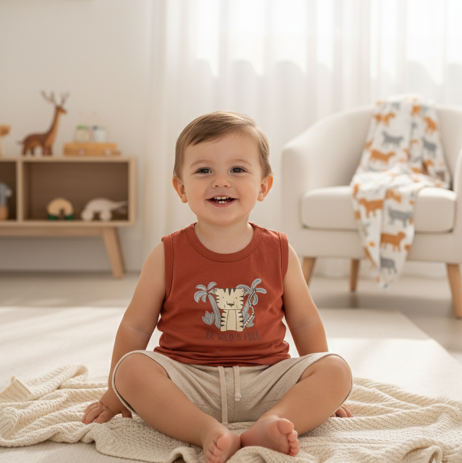 Regata Infantil Masculina Pulla Bulla Be Wild Free – Conforto e Estilo para Dias Quentes