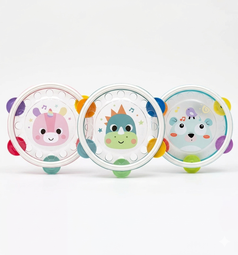 Meu Primeiro Pandeiro Buba Zoo Instrumento Musical Infantil 12 Meses+