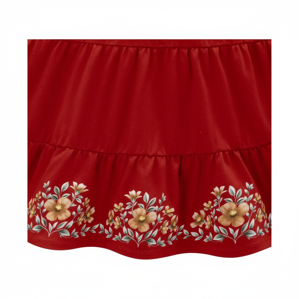 Vestido Infantil Milon Floral com Babados