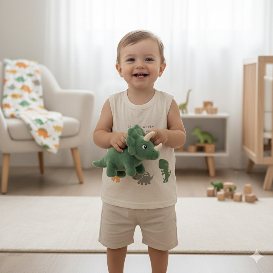 Regata Infantil Masculina Pulla Bulla Dinosaurs Explore – Conforto e Estilo para os Dias Quentes