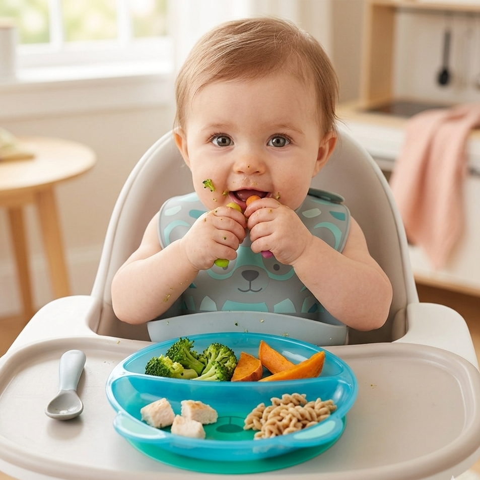 Prato Infantil Buba Ursinho com Divisórias Introdução Alimentar 6m+