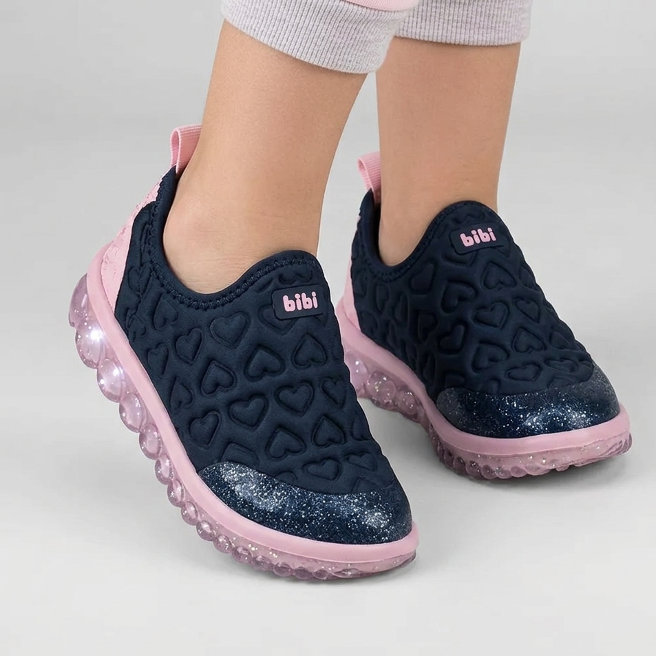 Tênis Infantil Bibi Roller 2.0 Coração Slip-On com Palmilha Fisiológica