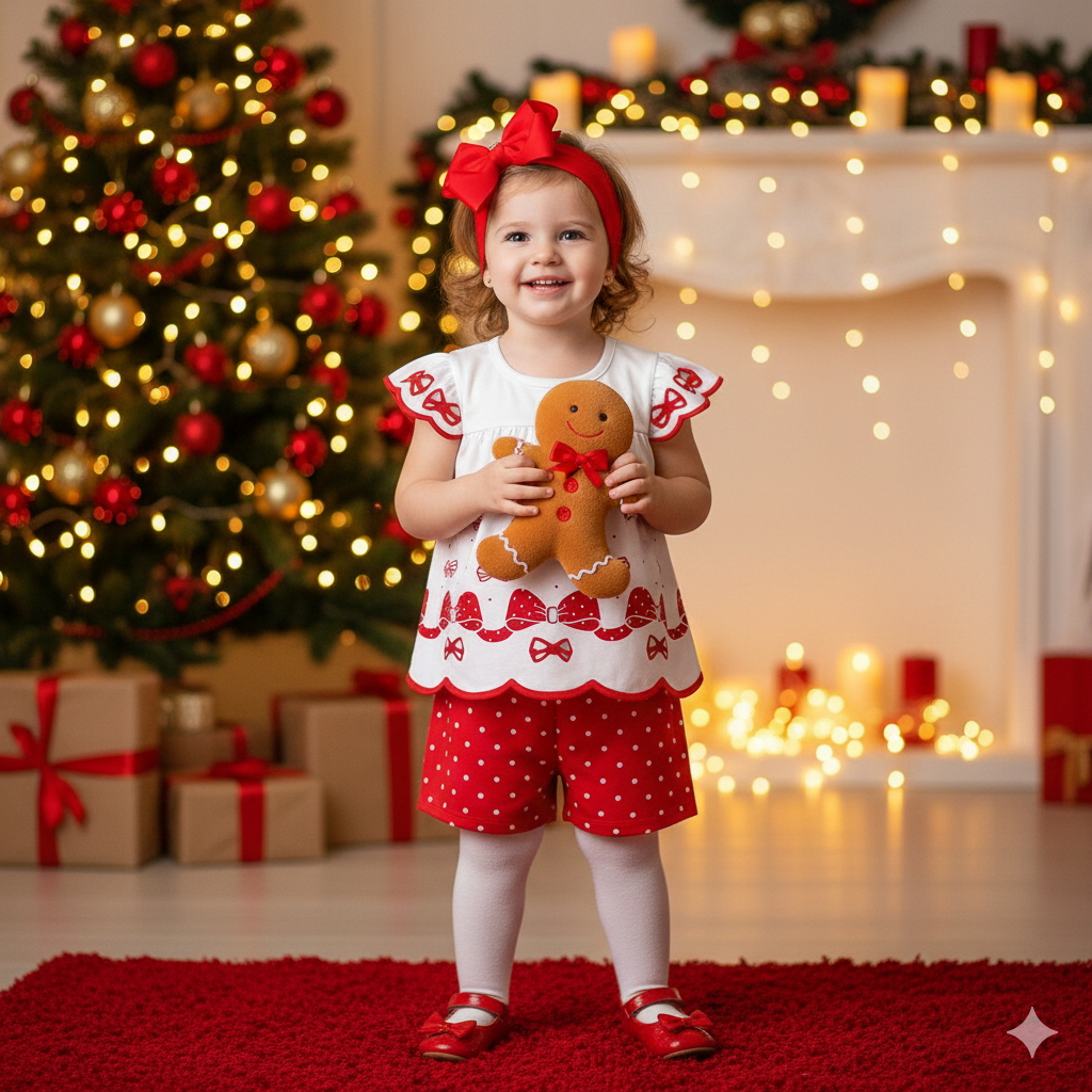 Conjunto Infantil Feminino Kyly Estampa de Laço